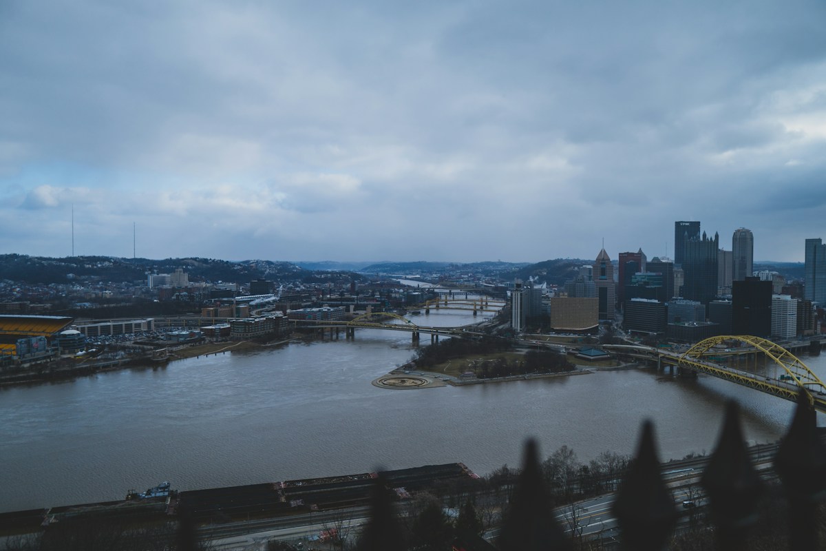Pittsburgh river and bridge view